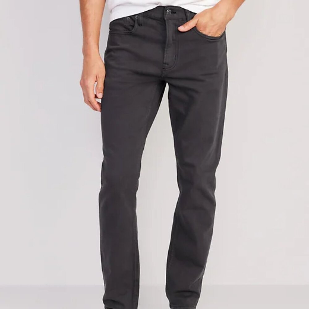 NWT Old Navy Mens Slim Built-In Flex Five-Pocket Pants Dark Gray size 34 x 32